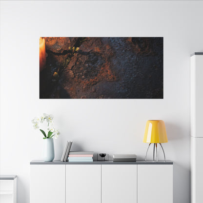 Candlelight Rust Patina Canvas Art - Dark Japandi Ma