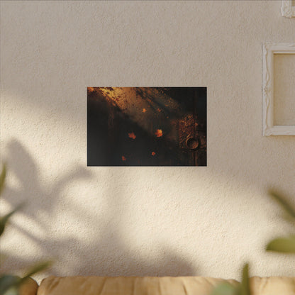 Dark Japandi Rust Patina in Golden Hour | Shadow Zen Canvas Art