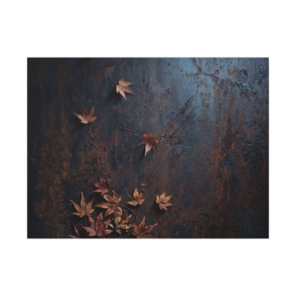 Moonlight Rust Patina Canvas Art - Dark Japandi Mono No Aware