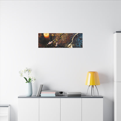 Kintsugi Rust Patina in Candlelight | Gold Repair Canvas Art