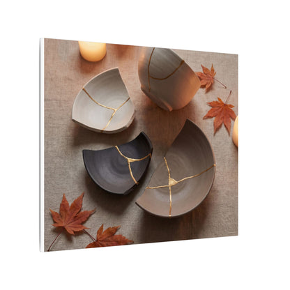 Candlelight Broken Pottery Canvas Art - Japandi Ma