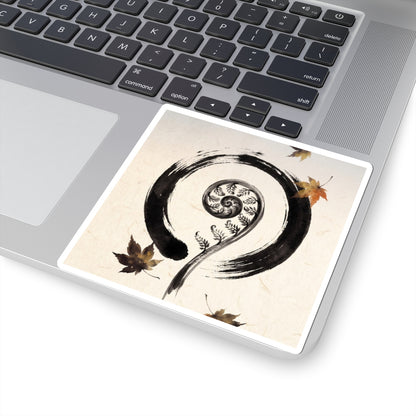 Fern Unfurling Autumn Sticker | Zen Serene Design