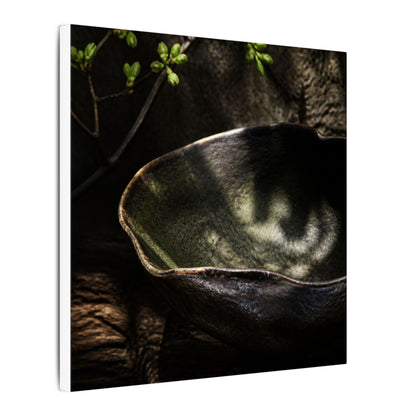 Sophisticated Ceramic Bowl Canvas Art - Dark Texture Dark Japandi