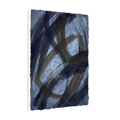 Ink Brushstroke Canvas Art | Winter Dark Japandi Shadow Zen Art