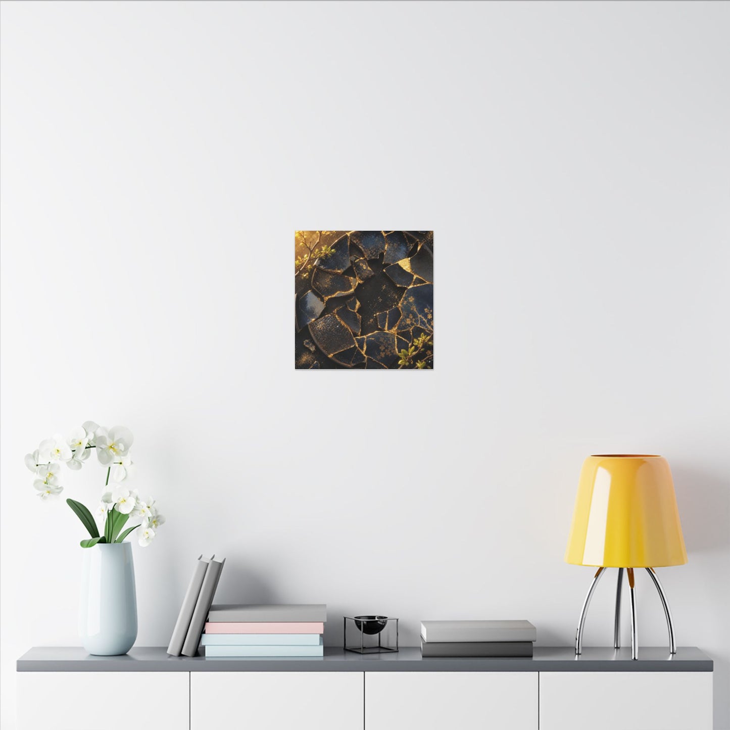 Golden Hour Broken Pottery Canvas Art - Kintsugi Ma