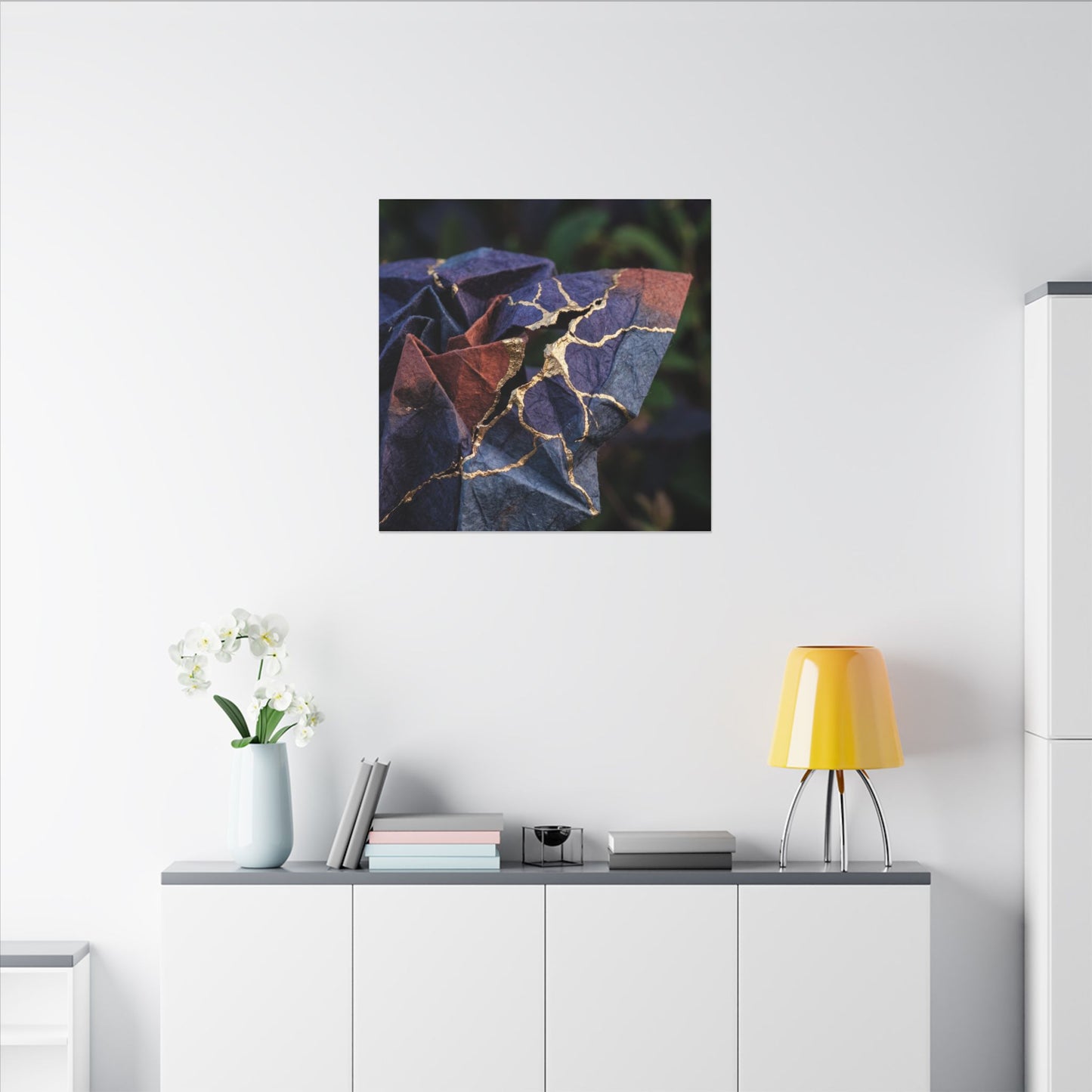 Philosophical Paper Fold Canvas Art - Gold Vein Kintsugi