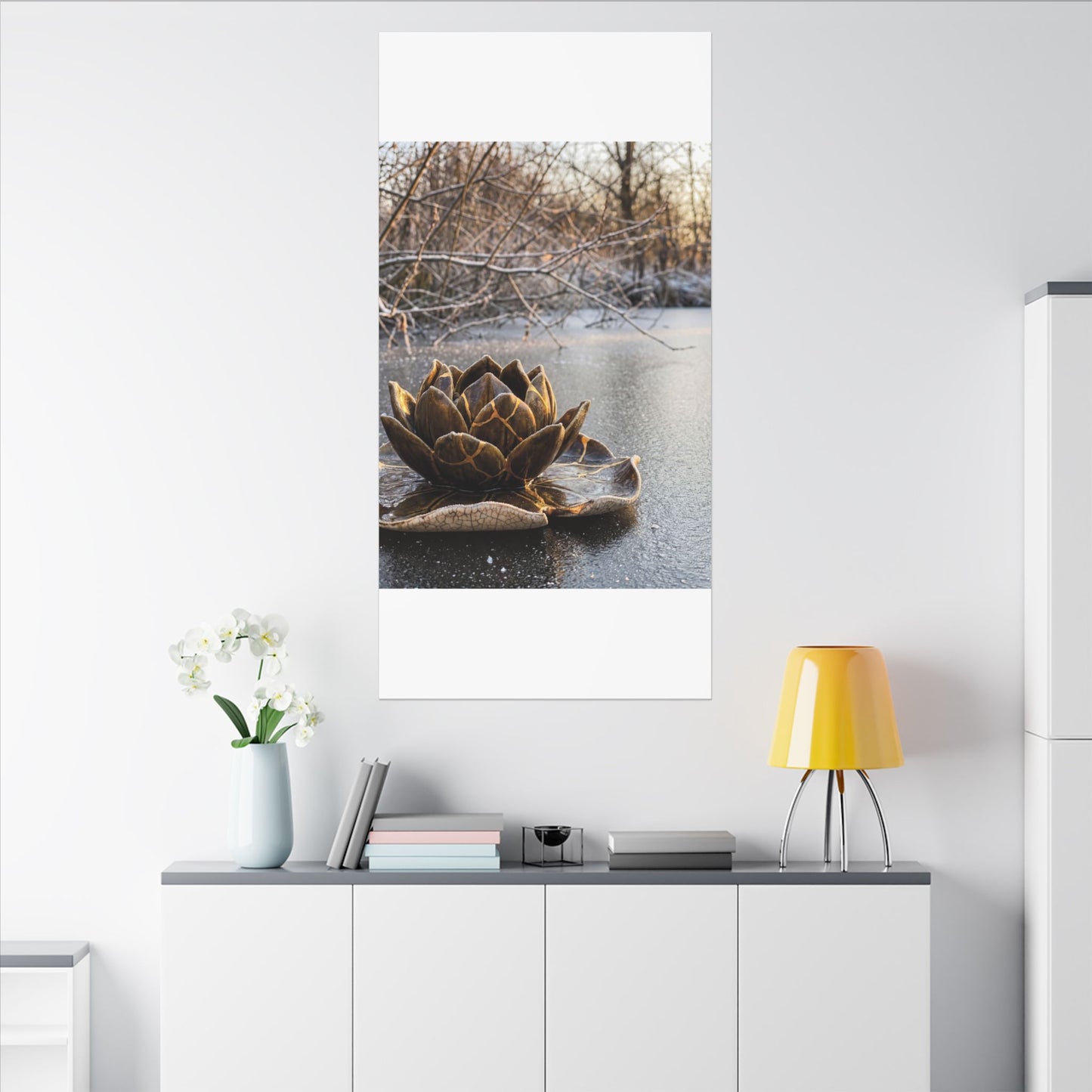 Lotus Flower Gold Repair Canvas Art | Beautiful Kintsugi Art