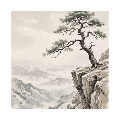 Pine Tree Wall Art Print | Winter Japandi Japanese Pattern Art