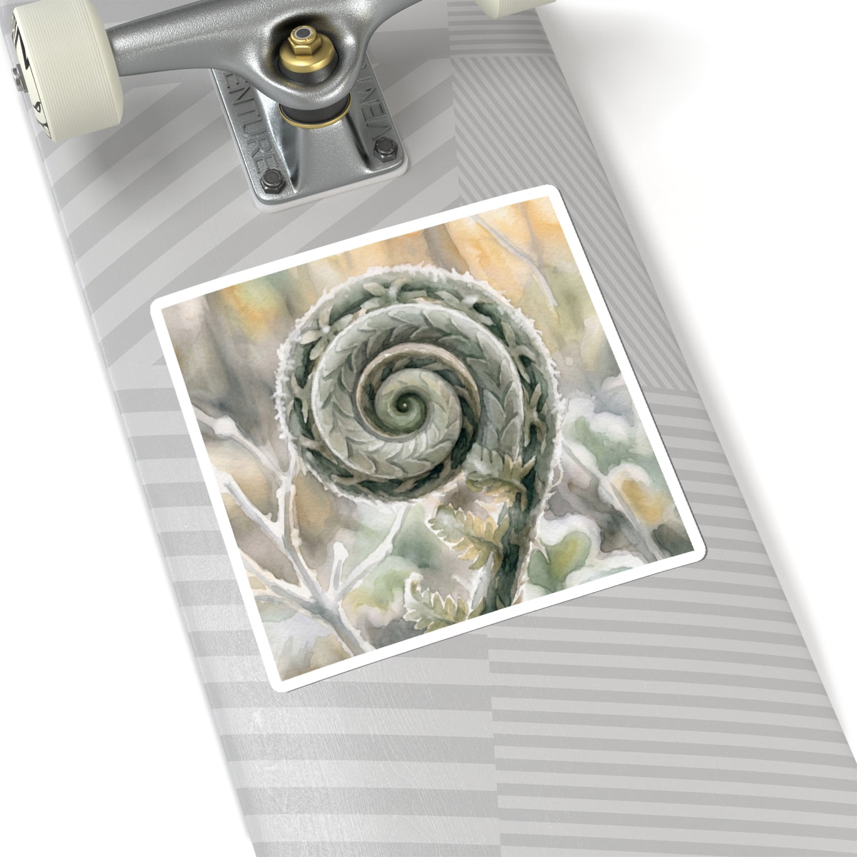 Fern Unfurling Winter Sticker | Japandi Warm Design