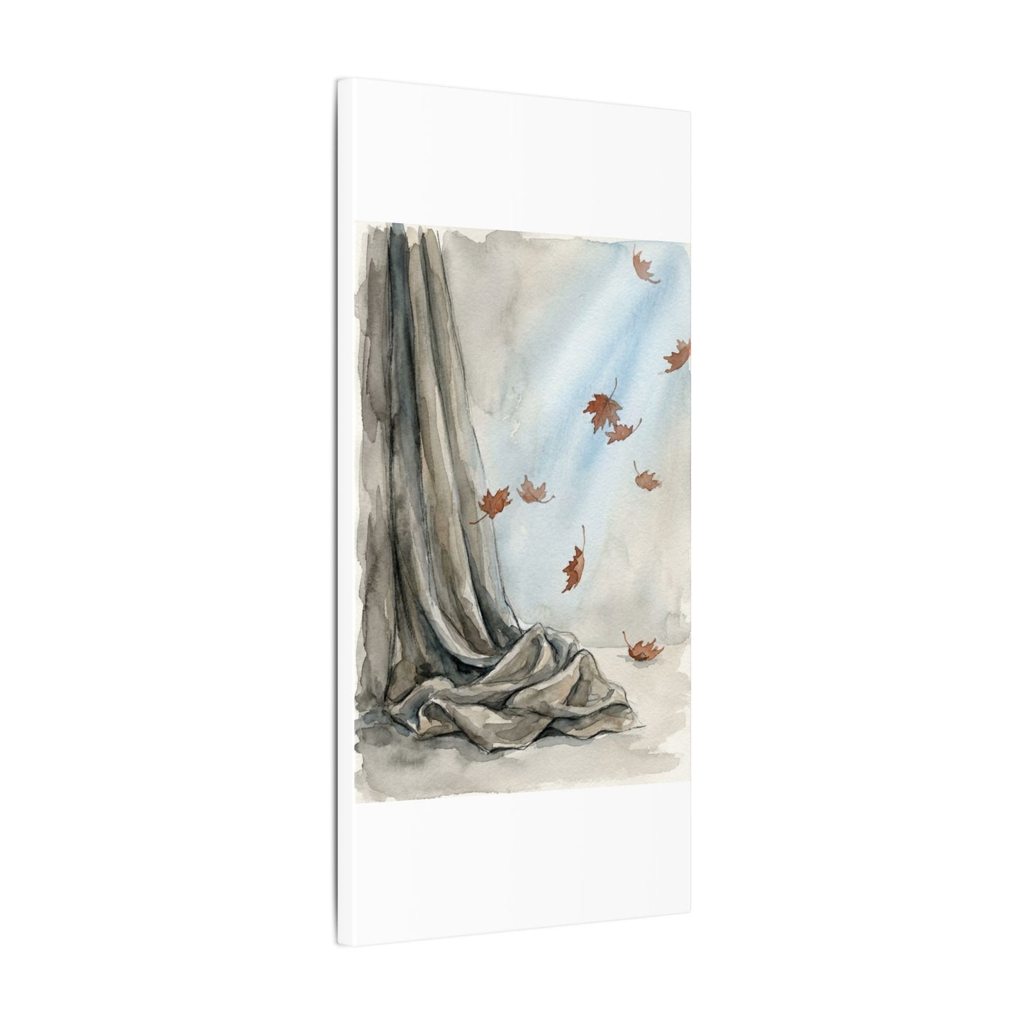 Ma Silk Drape Canvas Art - Japandi Watercolor