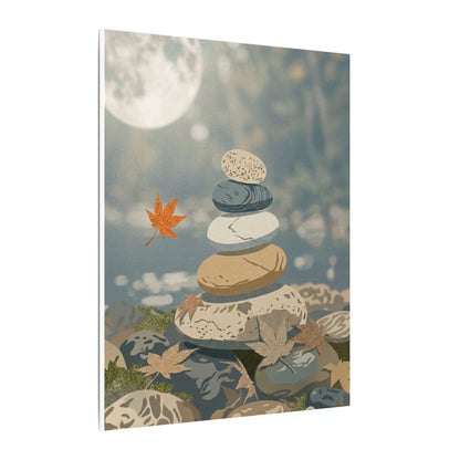 Warm River Stones Canvas Art - Japanese Pattern Japandi