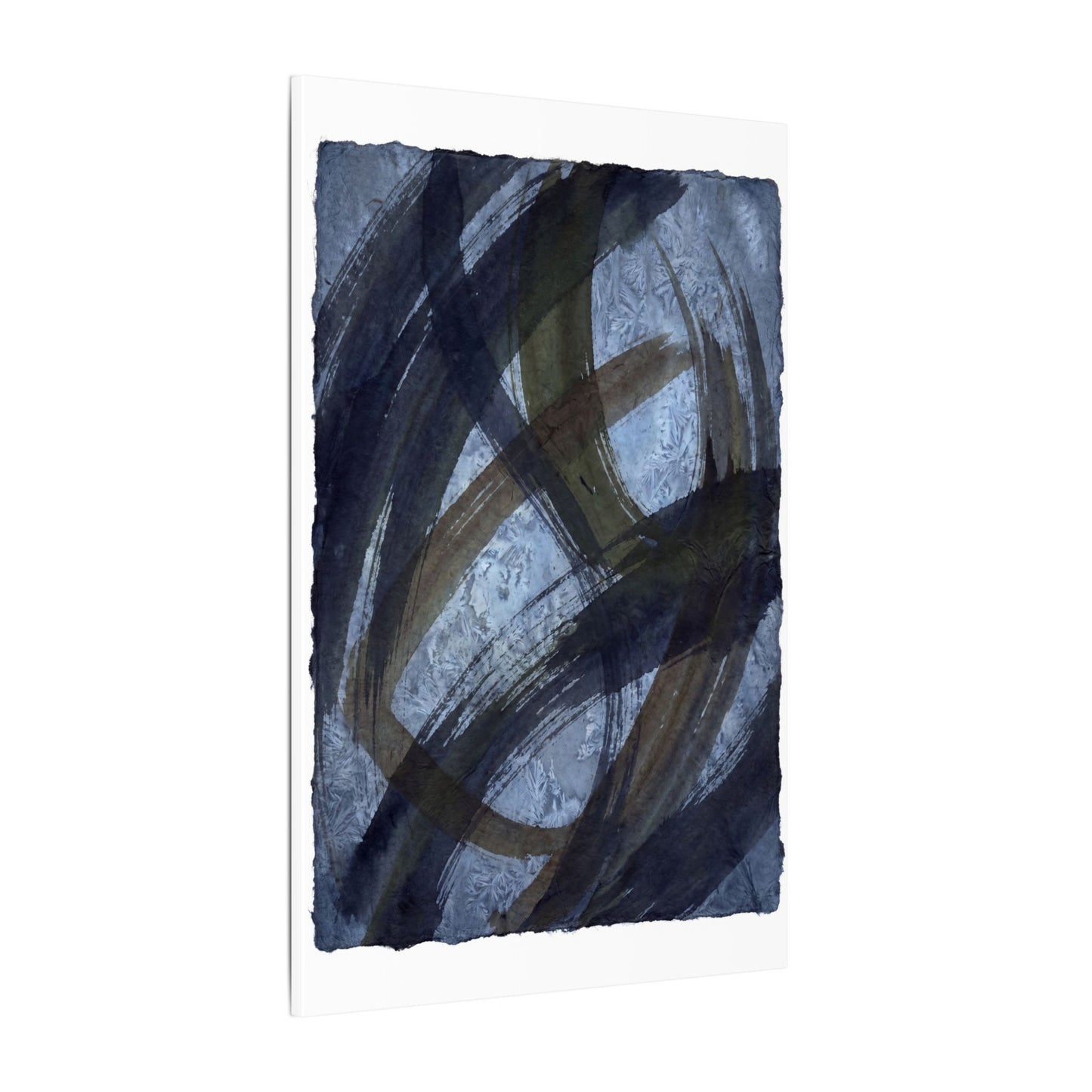 Ink Brushstroke Canvas Art | Winter Dark Japandi Shadow Zen Art