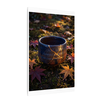 Kanso Moonlit Garden Canvas Art - Kintsugi Gold Repair
