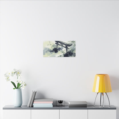 Torii Gate Sumi E Canvas Art | Serene Zen Art