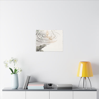 Water Ripple Sumi E Canvas Art | Tranquil Zen Art