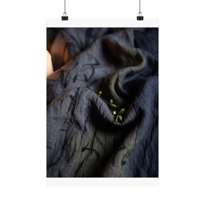 Spring Silk Drape Charcoal Ink Wall Art Print | Bold Decor