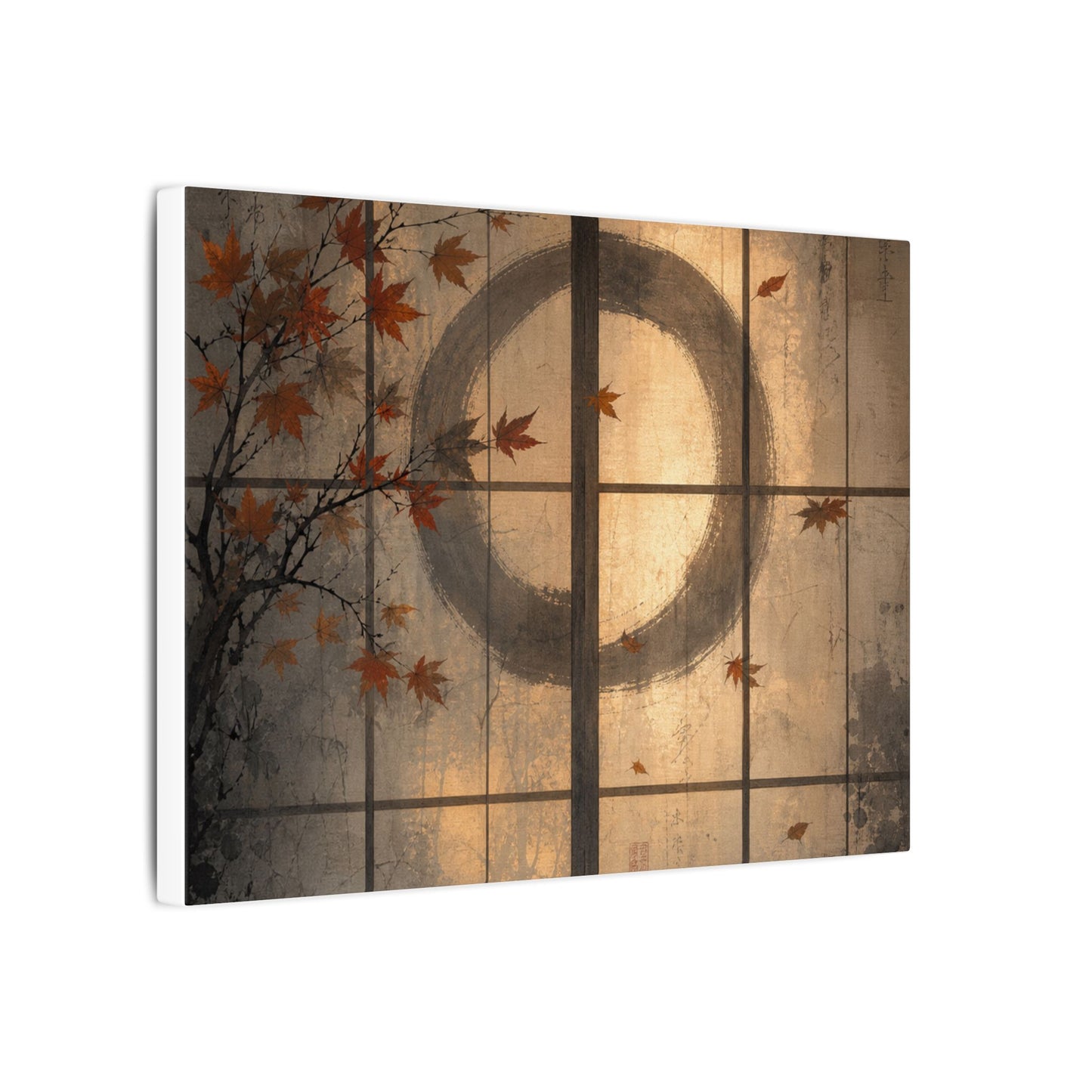 Shoji Screen Texture Canvas Art | Earthy Japandi Art