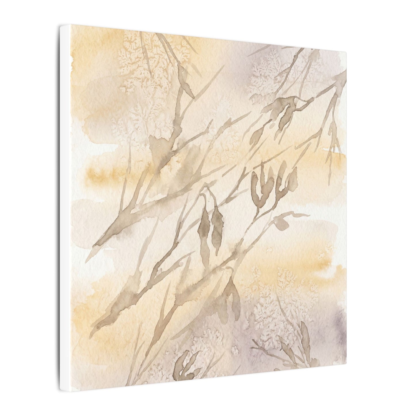 Shadow Play Winter Canvas Art | Japandi Warm Design