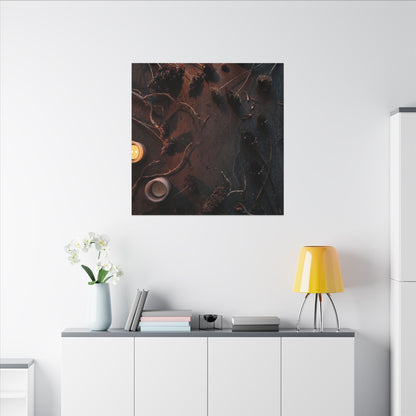 Dried Flowers Canvas Art | Winter Dark Japandi Moody Minimal Art