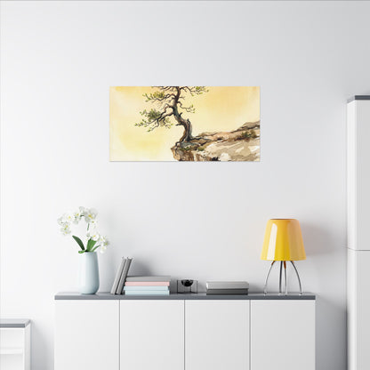 Golden Hour Pine Tree Canvas Art - Japandi Fukinsei