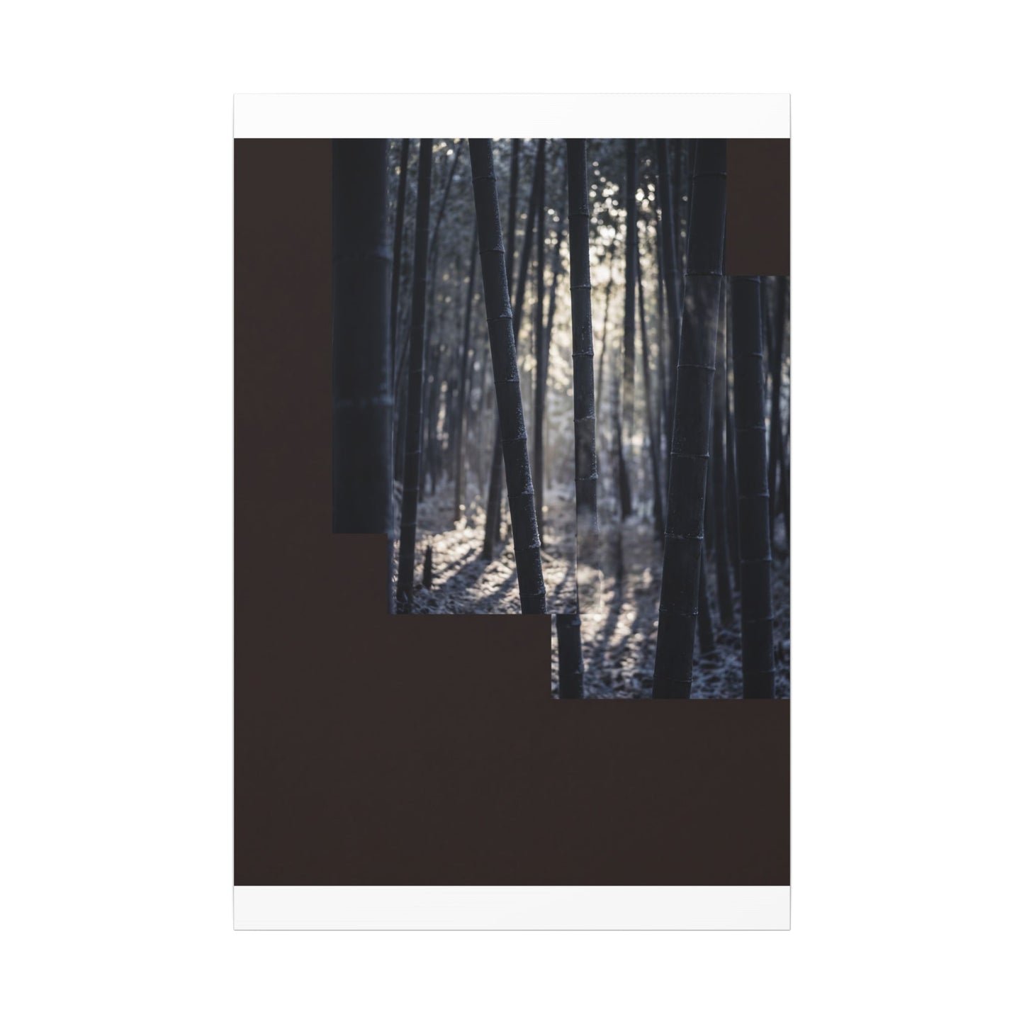 Bamboo Grove Canvas Art | Winter Dark Japandi Moody Minimal Art