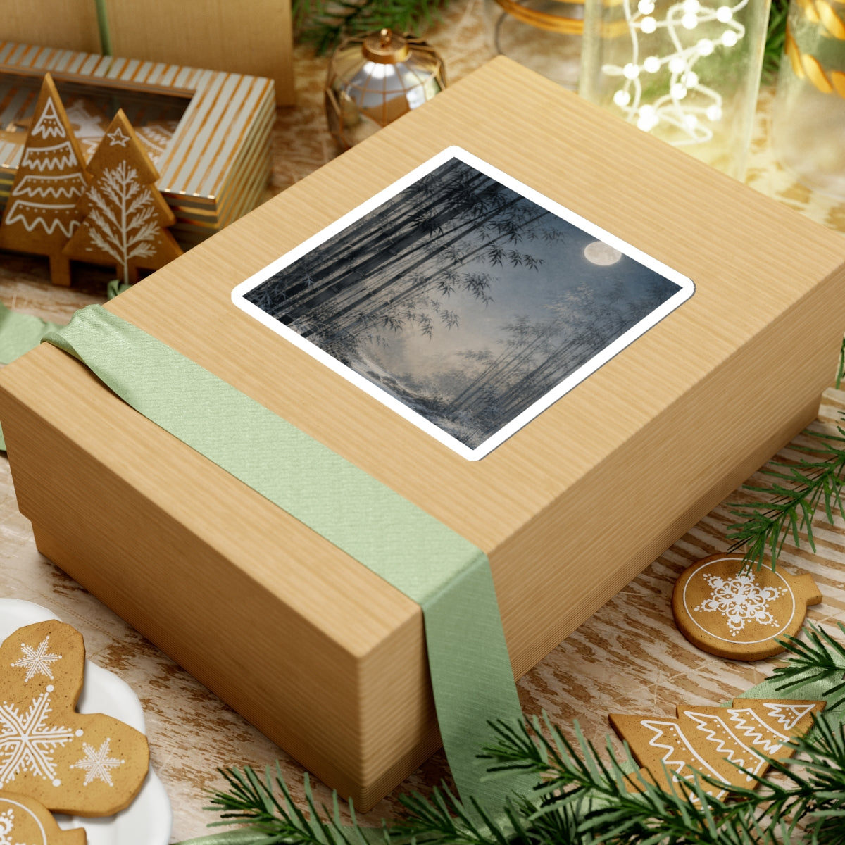 Bamboo Grove Winter Sticker | Japandi Cozy Design