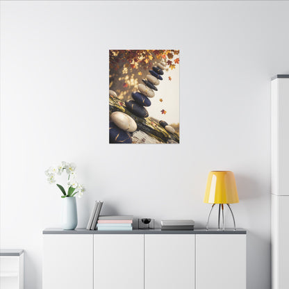 Ma River Stones Canvas Art - Kintsugi Gold Vein