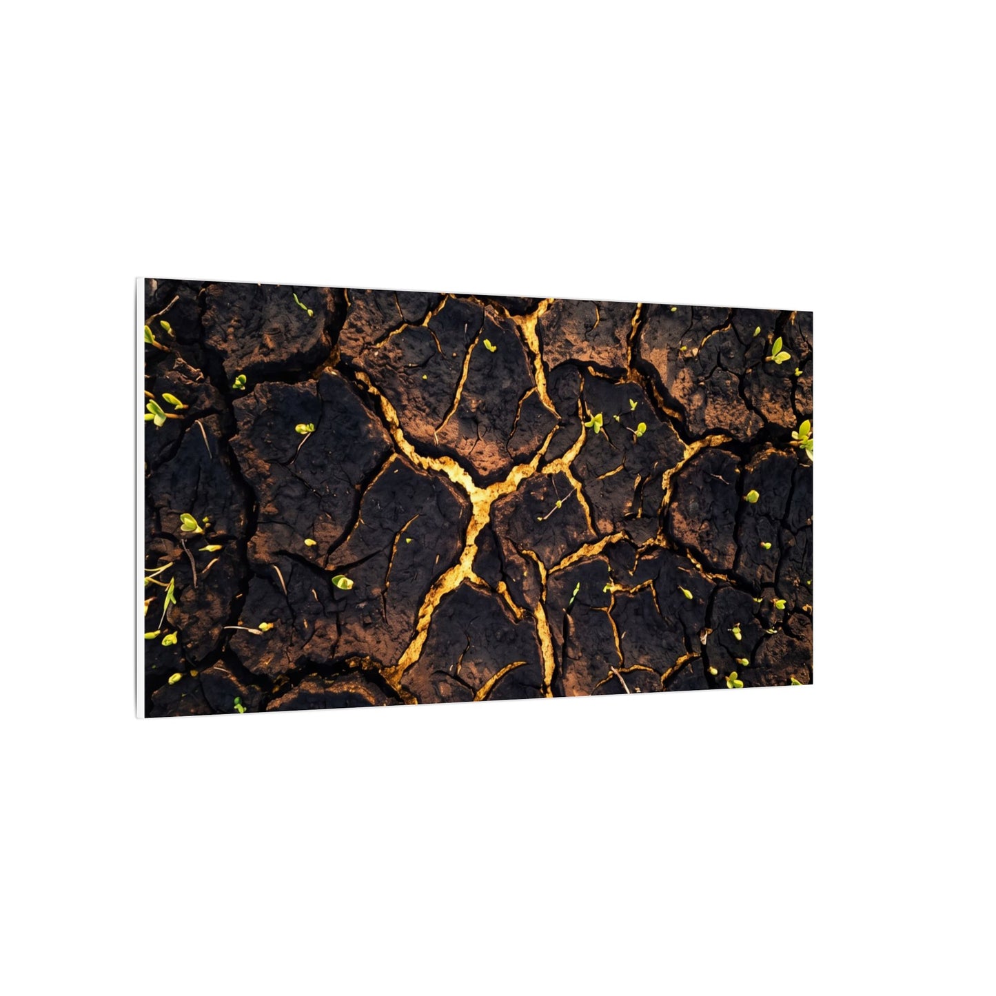 Cracked Earth Moody Minimal Canvas Art | Sophisticated Dark Japandi Art