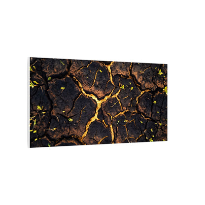 Cracked Earth Moody Minimal Canvas Art | Sophisticated Dark Japandi Art