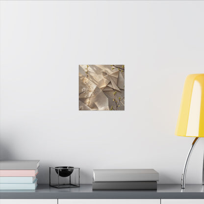 Golden Hour Paper Fold Canvas Art - Japandi Fukinsei