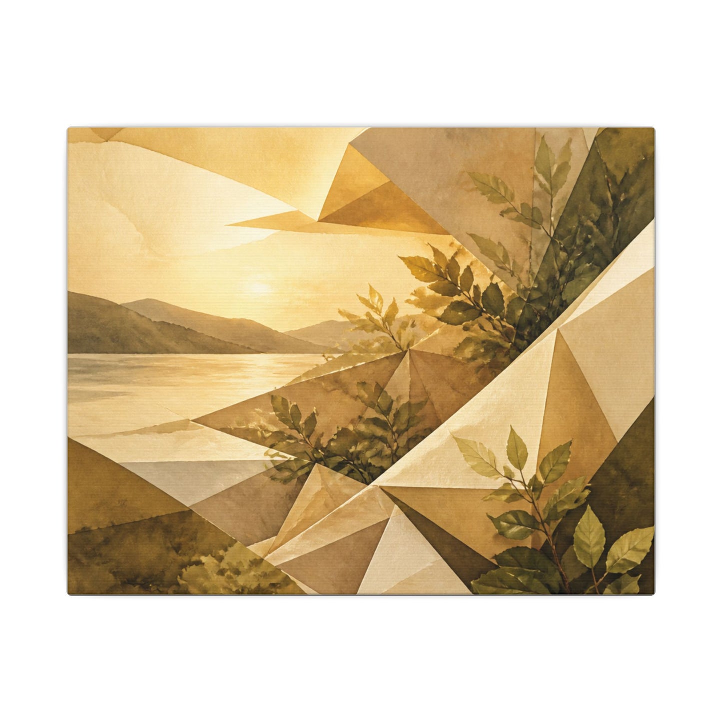 Golden Hour Paper Fold Canvas Art - Japandi Ma