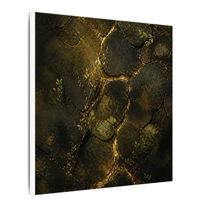 Shibui Cracked Earth Canvas Art - Dark Japandi Dark Texture