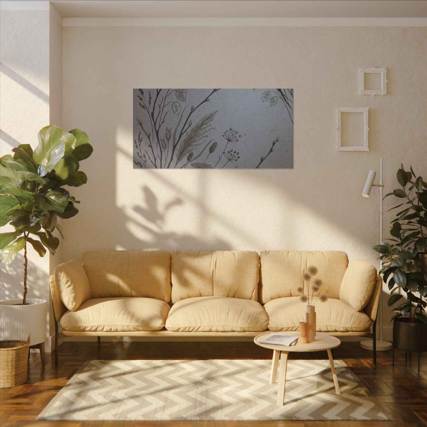 Spring Dried Flowers Japanese Pattern Canvas Art | Cozy Decor