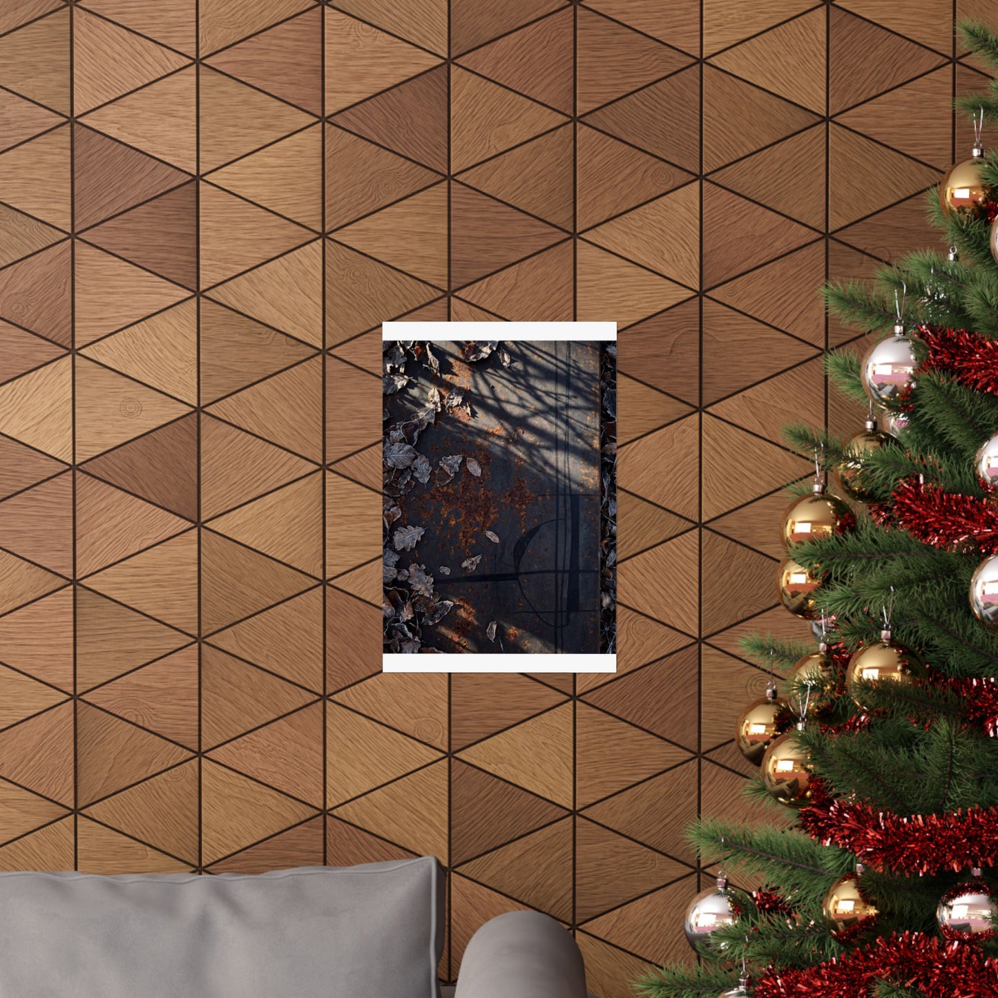Rust Patina Winter Wall Art Print | Dark Japandi Bold Design