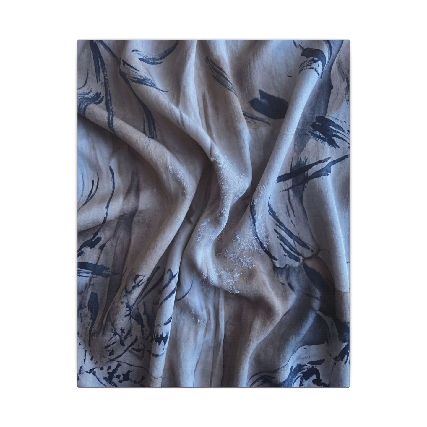 Silk Drape Winter Canvas Art | Japandi Earthy Design