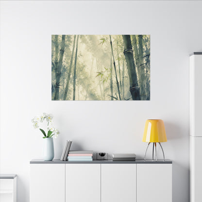 Bamboo Grove Spring Canvas Art | Zen Serene Design