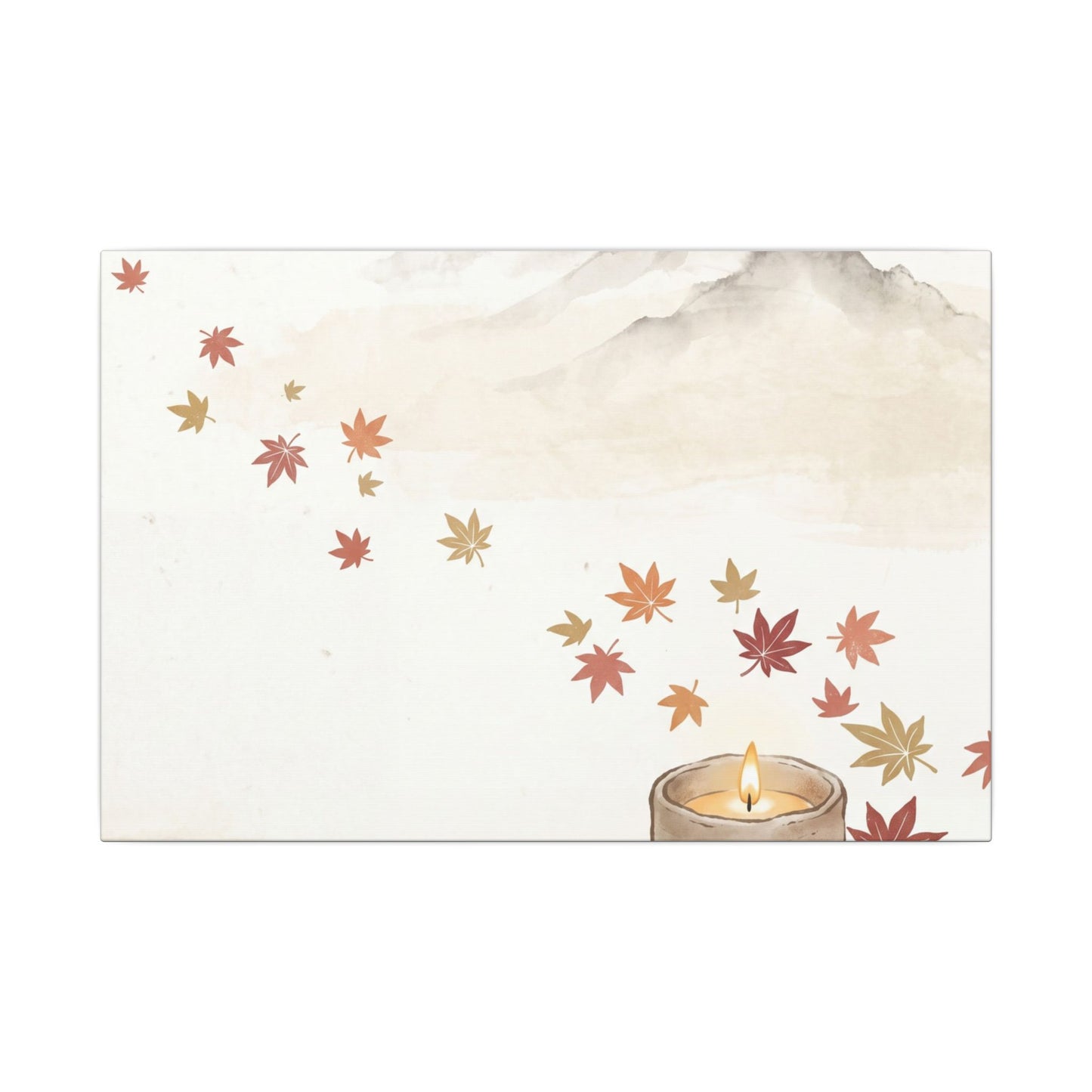 Earthy Mountain Mist Canvas Art - Japanese Pattern Japandi