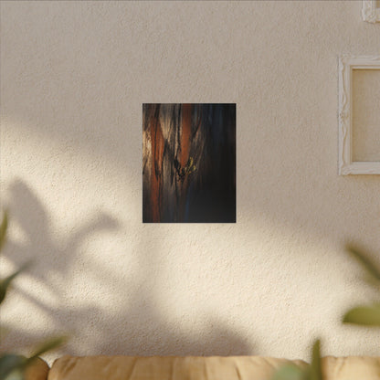 Rust Patina Charcoal Ink Canvas Art | Moody Dark Japandi Art