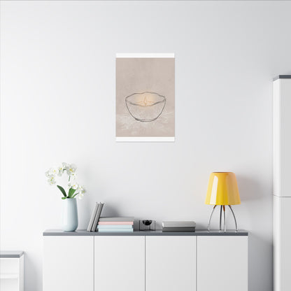 Ceramic Bowl Minimal Line Canvas Art | Neutral Japandi Art