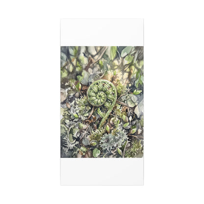 Fern Unfurling Spring Canvas Art | Japandi Neutral Design