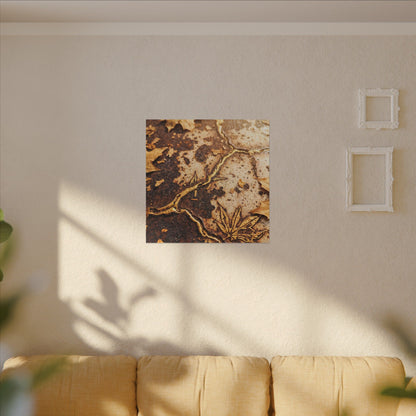 Kintsugi Rust Patina in Golden Hour | Gold Vein Canvas Art