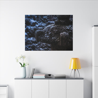 Moody Stone Lantern Canvas Art - Shadow Zen Dark Japandi