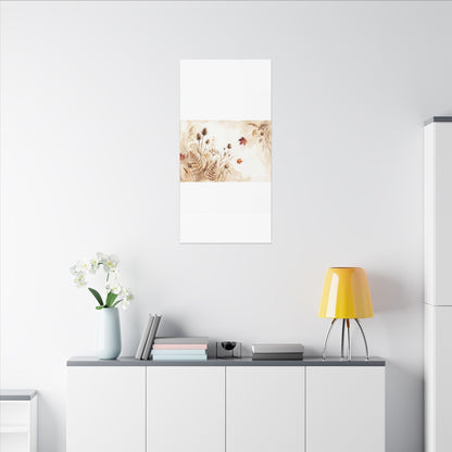 Dried Flowers Canvas Art | Autumn Japandi Watercolor Art