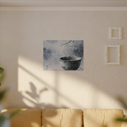 Seijaku Ceramic Bowl Canvas Art - Zen Sumi E