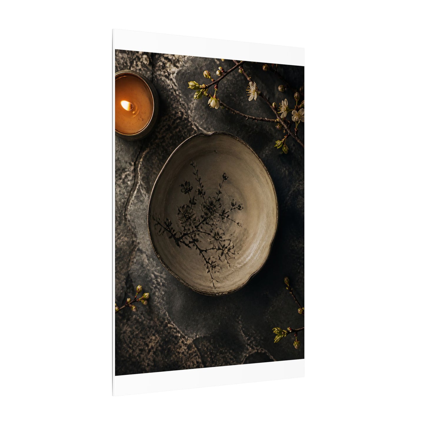 Ceramic Bowl Spring Canvas Art | Japandi Earthy Design