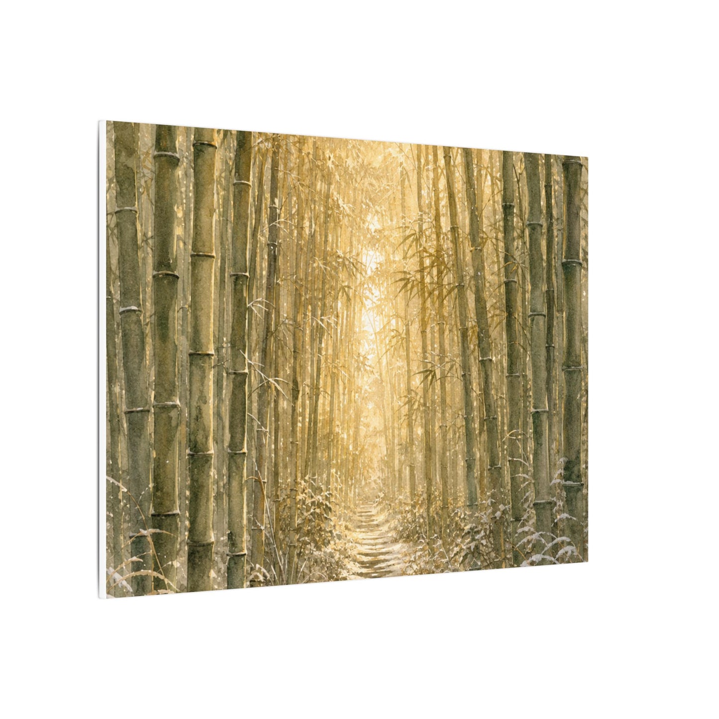 Bamboo Grove Winter Canvas Art | Japandi Elegant Design