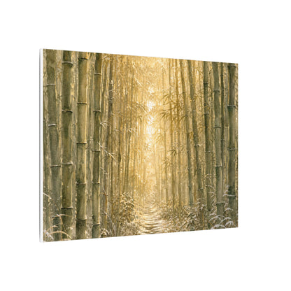 Bamboo Grove Winter Canvas Art | Japandi Elegant Design
