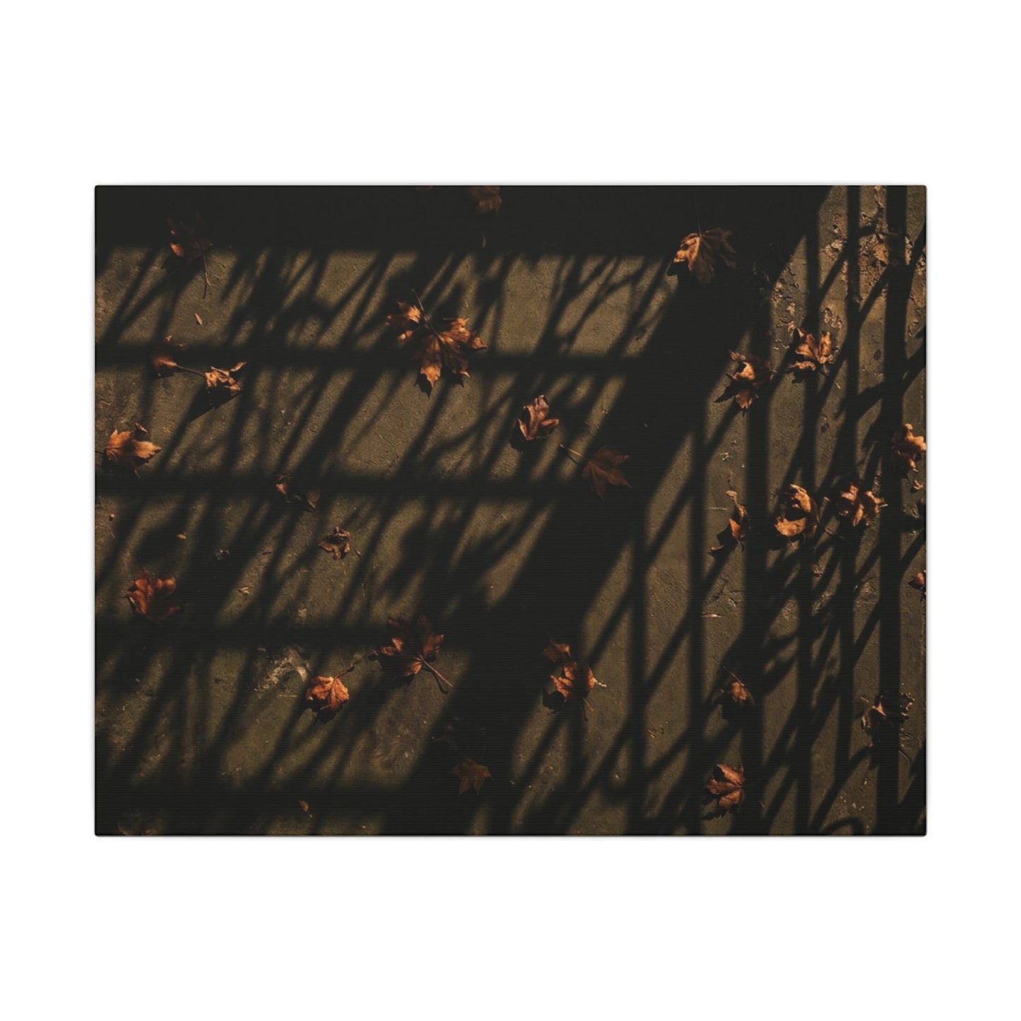 Dark Japandi Shadow Play in Golden Hour | Moody Minimal Canvas Art Art Print
