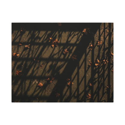 Dark Japandi Shadow Play in Golden Hour | Moody Minimal Canvas Art Art Print