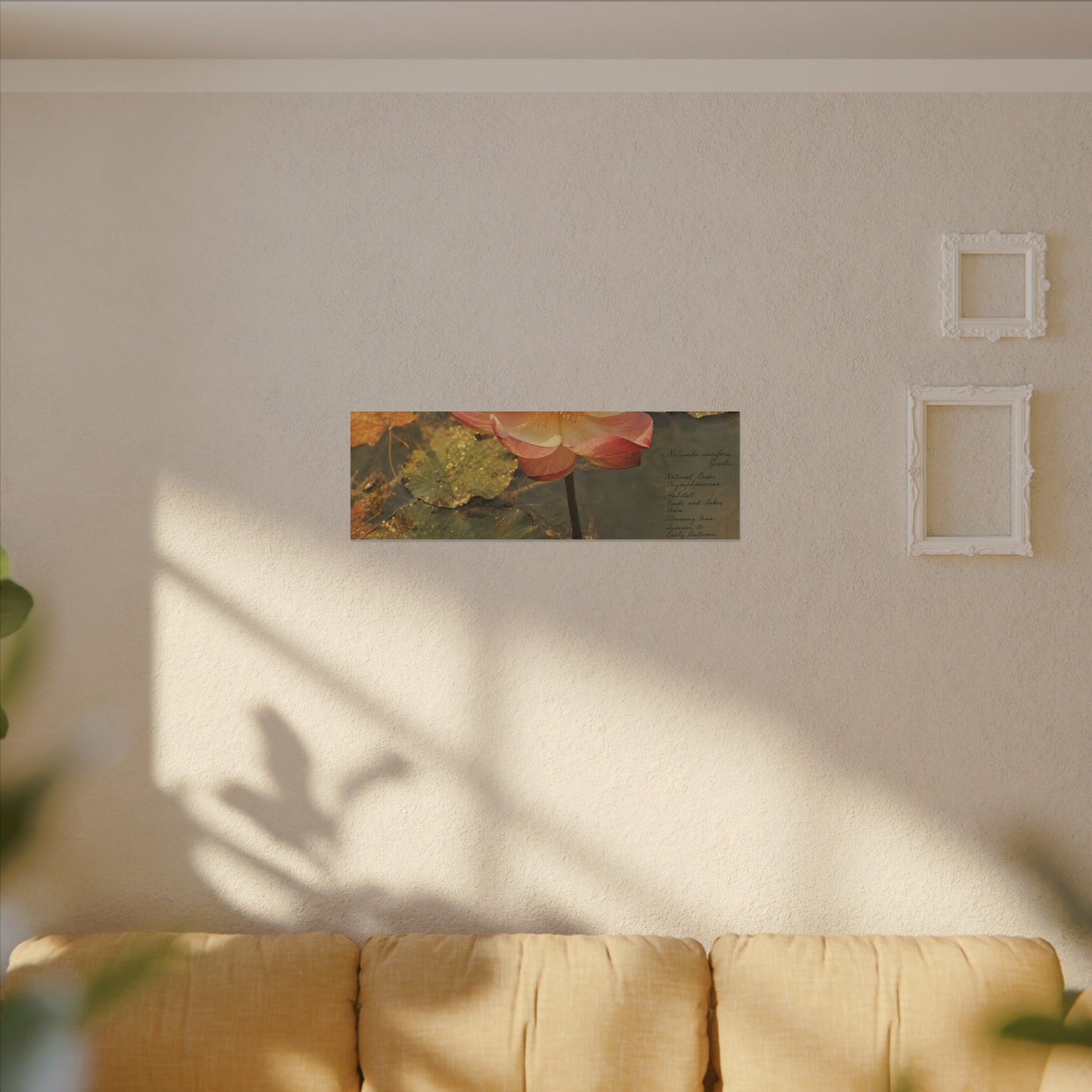 Autumn Lotus Flower Herbarium Canvas Art | Rustic Decor